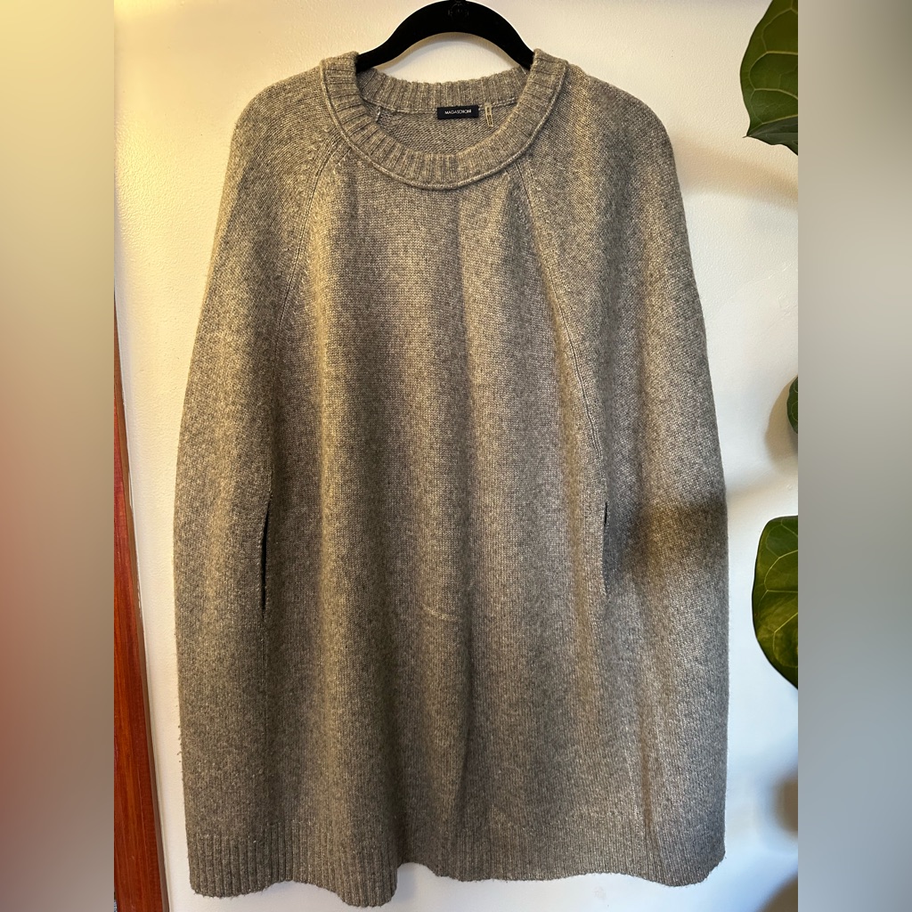 Super Soft And Cozy Magaschoni Grey Cashmere Sweater Cape Size 1 (Xs) Like New